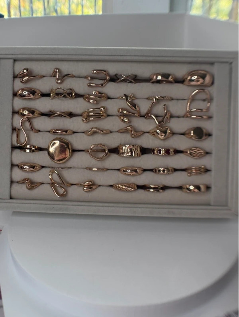 42 gold tone fashion rings